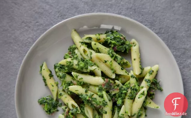 Penne mit Rahmgemüse und Pancetta