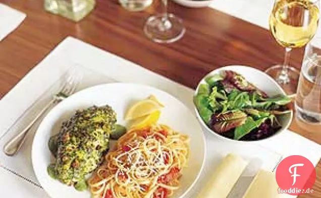 Pesto-verkrustete Hähnchenbrust