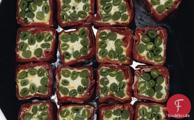 Grüne Bohnen und Prosciutto Negimaki