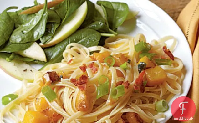 Speck und Butternut-Pasta