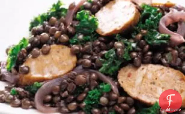 Grünkohl, Wurst & Linsen Skillet Abendessen