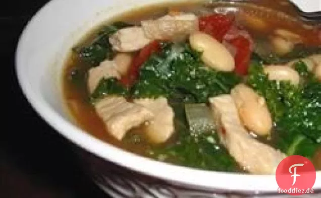 Cannellini-Bohne mit flachem Blattkohl