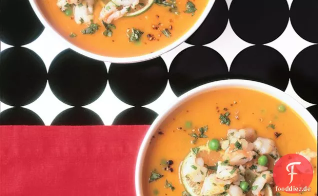 Würzige Thai-Suppe mit Limetten-Garnelen