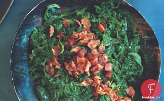 Senfgrüns mit Chipotle und Speck