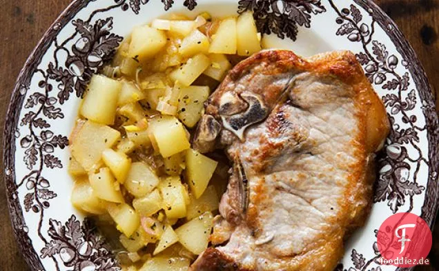 Schweinekoteletts mit Ingwer-Birnen-Sauce