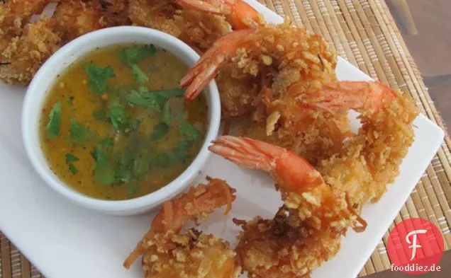 Crispy Rice Chex® Coconut Shrimp (glutenfrei) mit würzigem Ananas-Chili Dip