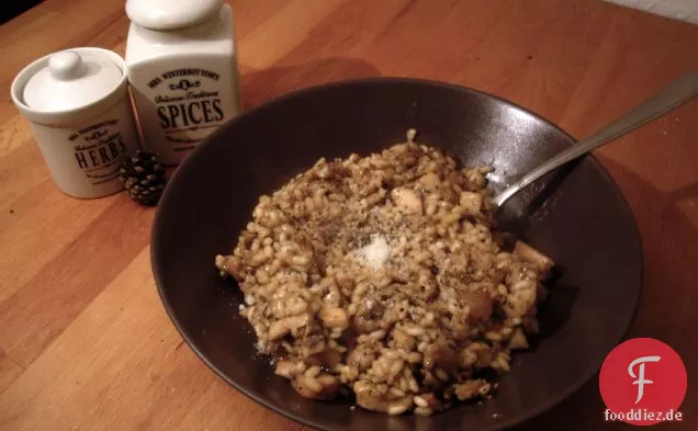 Dampfendes cremiges Pilzrisotto