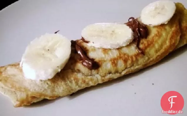 Nutella Bananenpfannkuchen Deutscher Stil