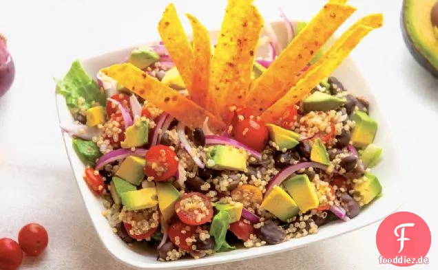 Tortilla Quinoa Salat mit Limette Koriander Dressing Rezept