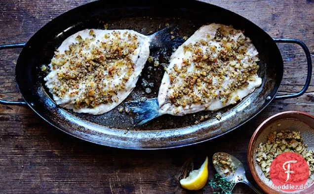 Senf Verkrustete Branzino