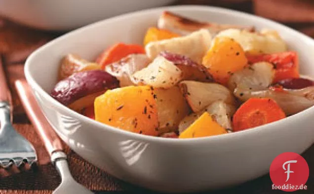 Knoblauch geröstetes Wintergemüse