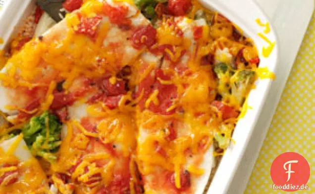 Gebackener Orange Roughy und Reis
