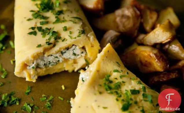 Ziegenkäse und frisches Kräuteromelett