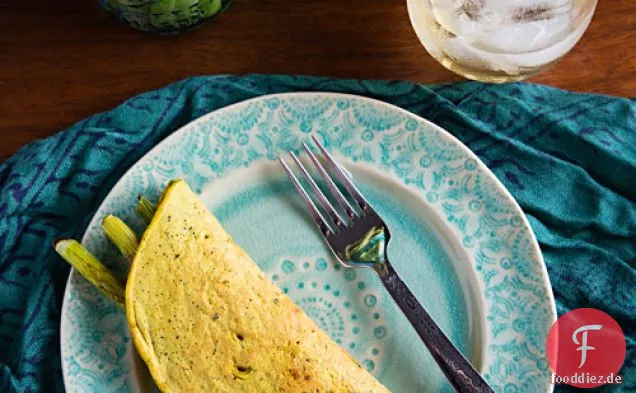 Kichererbsenmehl Omeletts mit Spargel