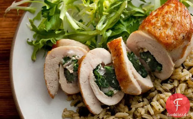 Huhn gefüllt mit Spinat und Feta