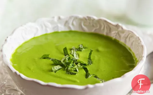 Minzige rohe Erbsen-Spinat-Suppe