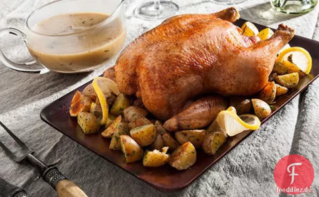 Gerösteter Rosmarin und Zitronenhähnchen