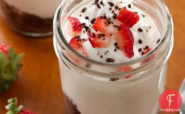 Mini-Käsekuchen in einem Glas