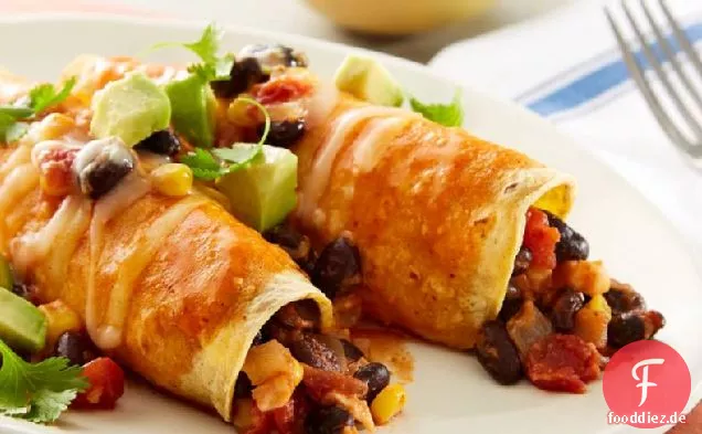 Schwarze Bohnen Enchiladas