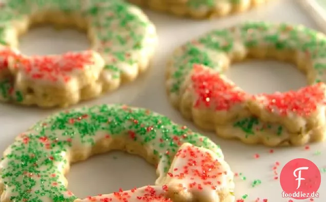 Weihnachtskranz Zucker Cookies