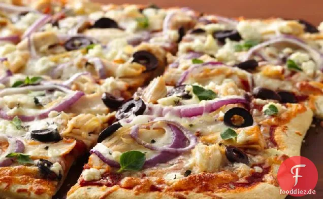 Griechische Hühnerpizza