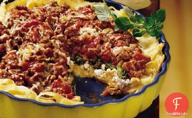 Italienische Fettuccine Pie