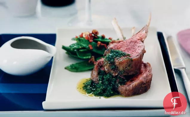 Ofengeröstete Lammkoteletts mit Minze Chimichurri