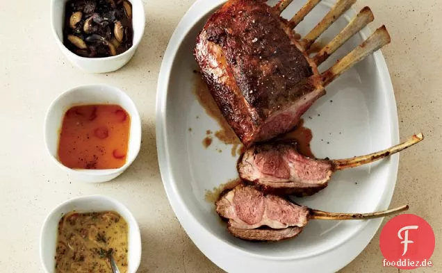 Lammrücken mit Senf-Schalotten-Sauce