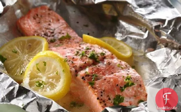 Gegrillte Zitrone Lachs Packs