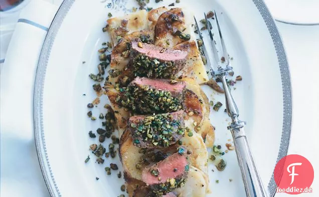 Lamm mit Pistazien-Zitronen-Kruste