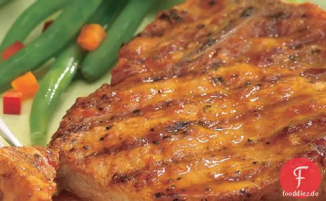 Glasierte süß-saure gegrillte Schweinekoteletts