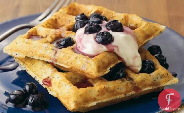 Zitronen-Mohn-belgische Waffeln