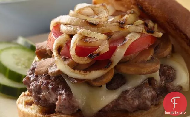 Gegrillter Pilz Schweizer Burger