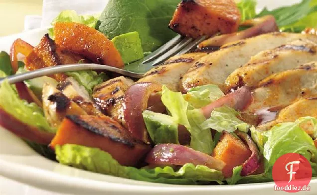 Gegrillter Hähnchen-Kürbis-Salat mit Limetten-Taco-Dressing