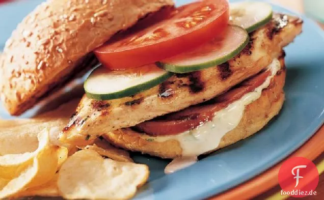 Gegrillte Ranch Hähnchenfilet Sandwiches