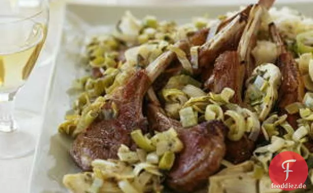 Lamm mit Lauch 'n Artischocken und Zitronenreis