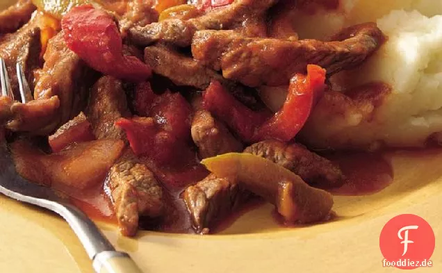 Glutenfreies italienisches Rindfleisch mit Kartoffelpüree