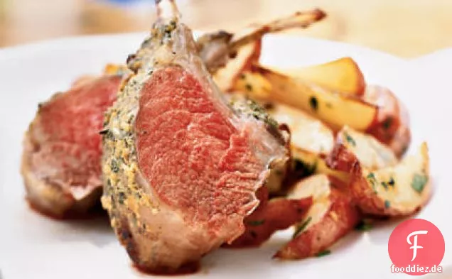 Knoblauch-Kraut Gebraten Rack von Lamm