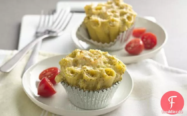 Brokkoli und Käse Pasta-Cupcakes