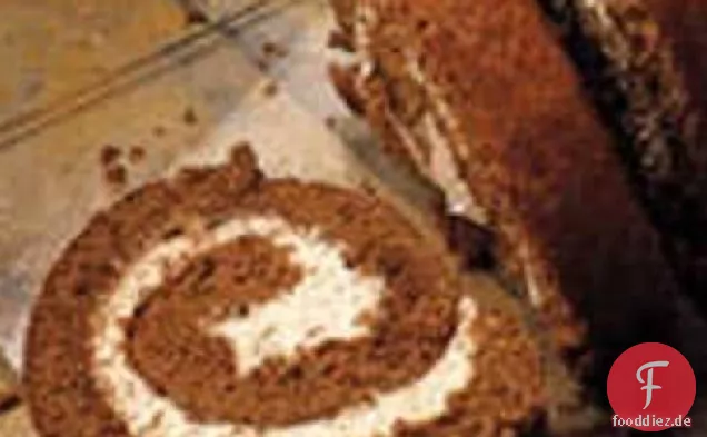 Schokolade-Zimt-Kuchen-Rolle