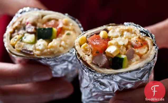 Vegetarische Frühstücks-Burritos