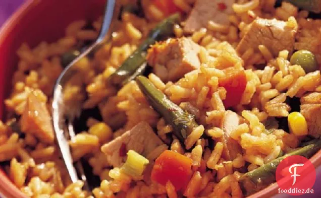 Einfacher Schweinefleisch gebratener Reis