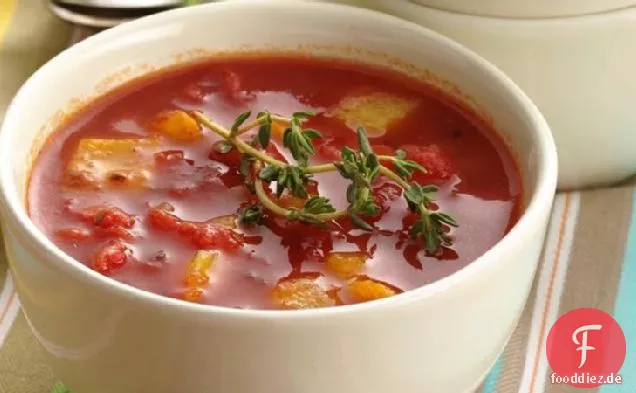 Tomaten- und geröstete Paprikasuppe