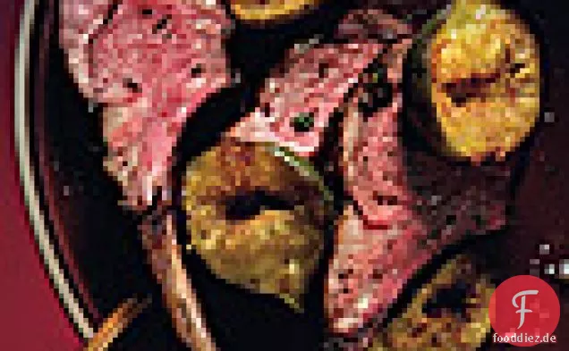 Lammkoteletts mit frischen Kräutern und gerösteten Feigen