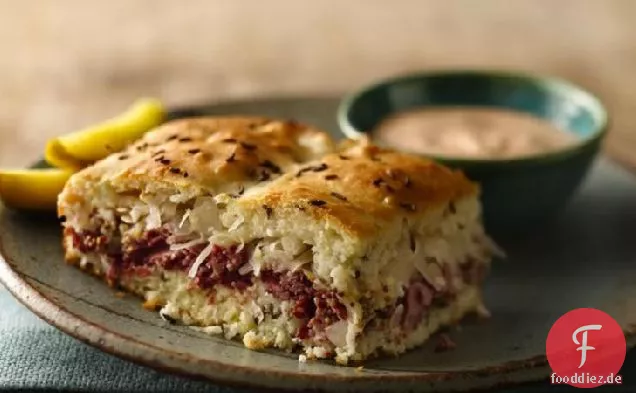 Gebackenes Reuben Sandwich