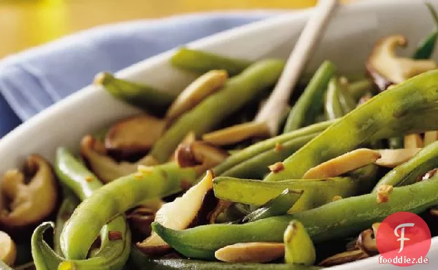 Grüne Bohnen mit Shiitake-Pilzen