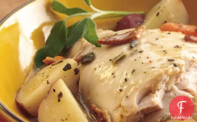 Slow-Cooker Truthahn mit Salbei und Speck