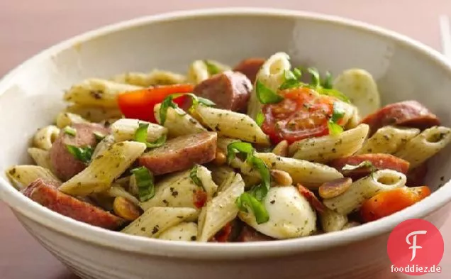 Caprese Wurst Nudelsalat