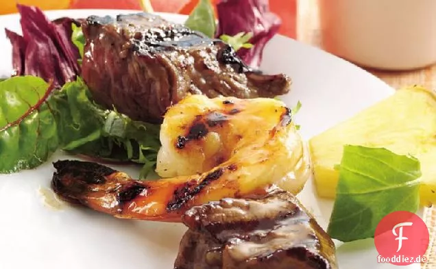 Gegrillte Surf- und Rasen-Kabobs