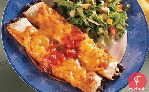 Enchiladas aus schwarzen Bohnen und Käse